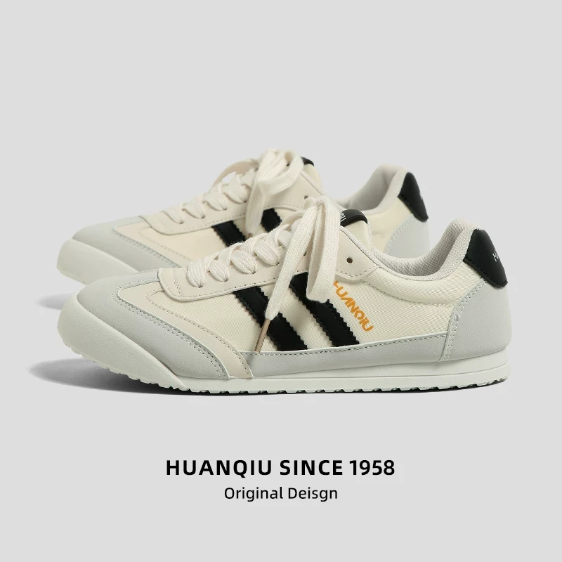 环球德训鞋女2024新款春秋季复古百搭轻便软底跑步运动休闲小白鞋