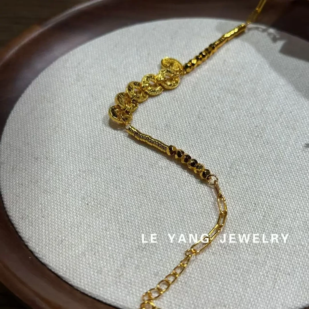 铜合金手链 女民族风原创设计复古宫廷可调节金色简约精致