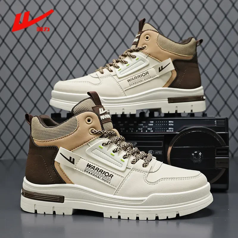 回力男鞋马丁靴2025新款高帮青少年运动休闲厚底板鞋防水潮鞋