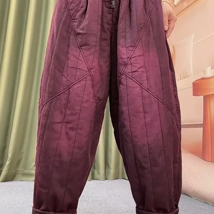 立体裁剪显瘦保暖酵愫幻彩炒色松软加厚棉裤