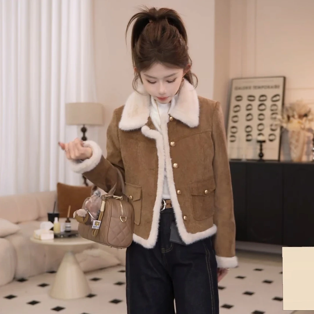 【90白鸭绒】2025冬季新款美拉德短外套女保暖气质90白鸭绒羽绒服