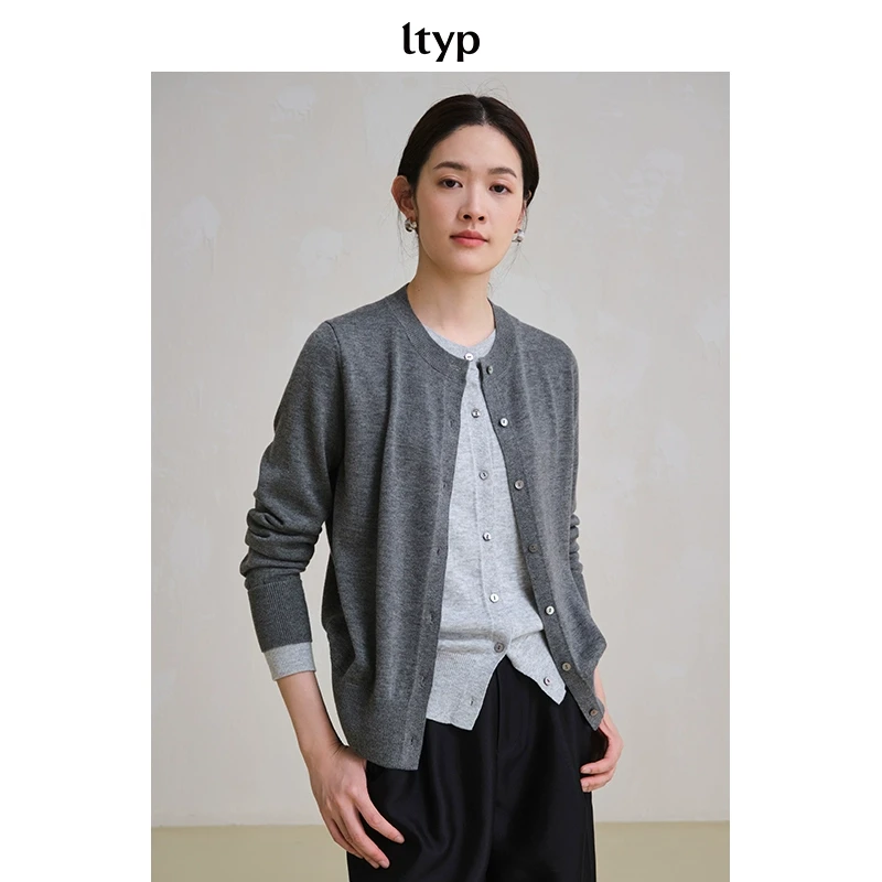 ltyp 2.2 美丽诺羊毛混纺假两件针织Z154251222