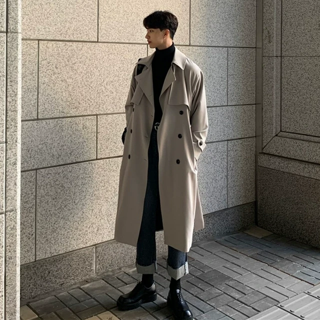 高级感克苏鲁英伦风衣外套男士春秋季中长款过膝德式巴尔玛肯大衣