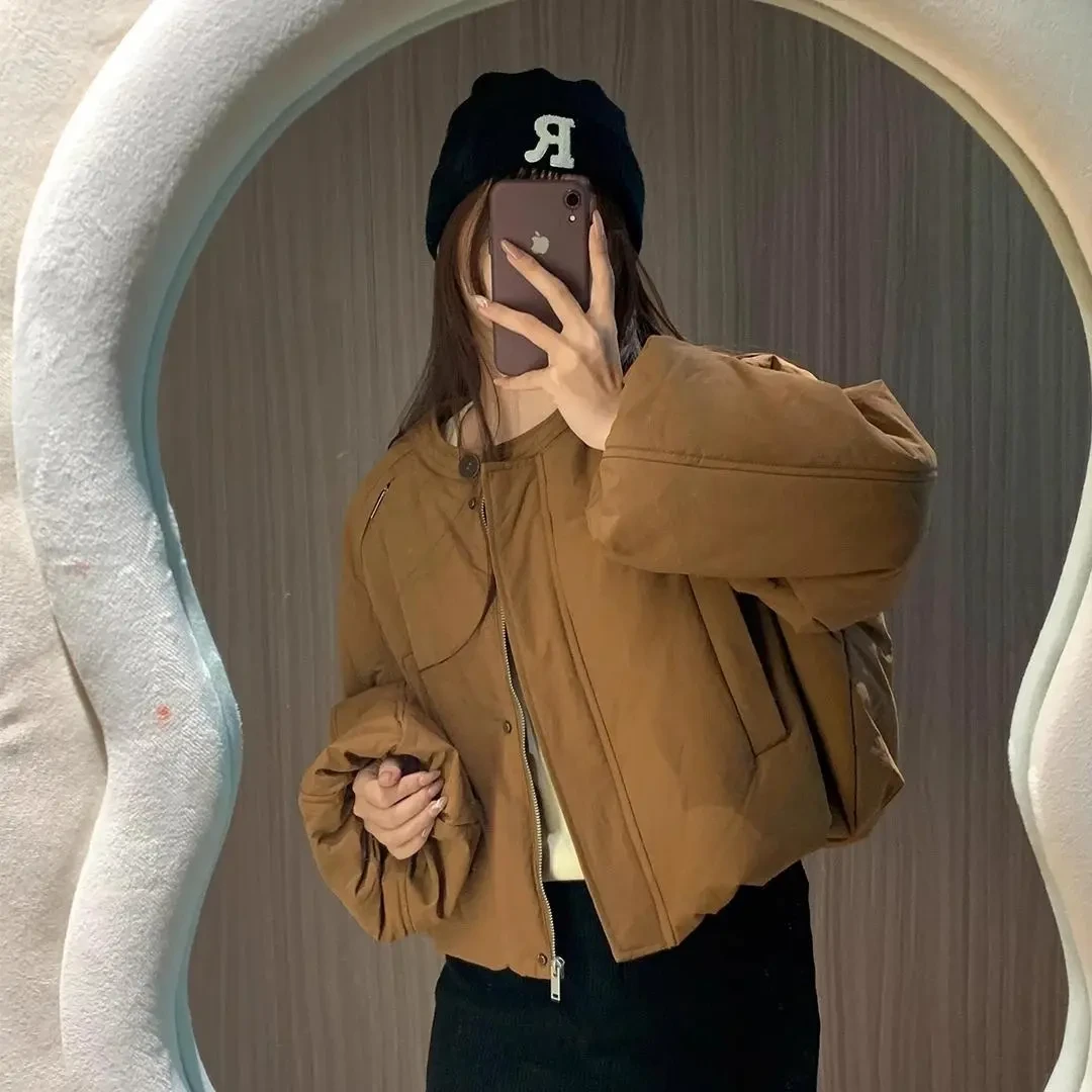 高级好看短款棉服外套女2024冬季新款宽松韩系减龄百搭面包服棉衣