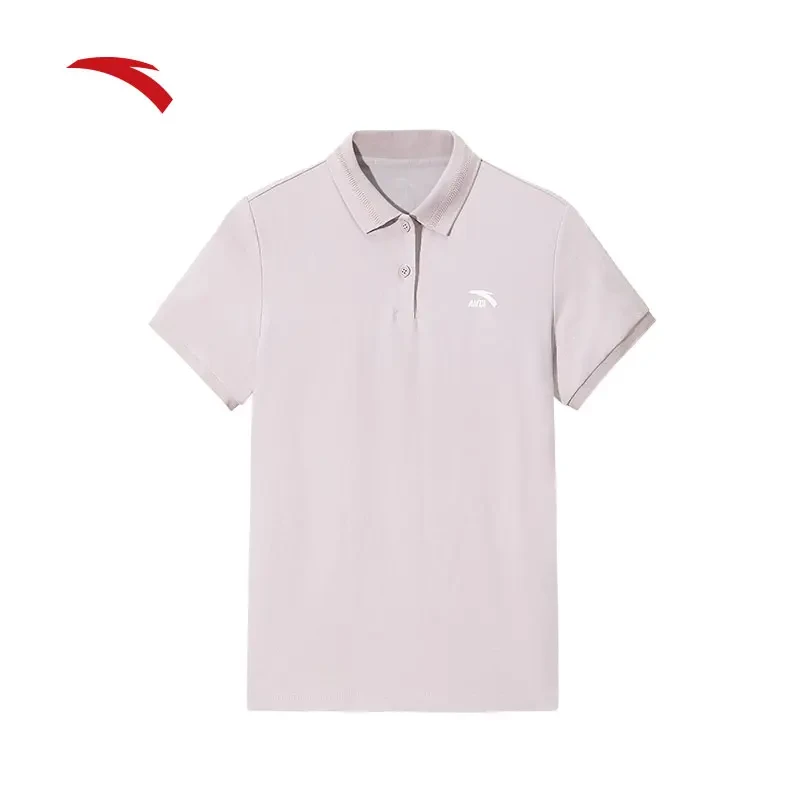 安踏POLO丨女子休闲POLO衫短袖女2025夏季新款透气上衣162528101