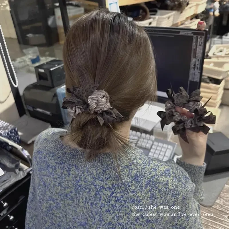 韩系小众编织蝴蝶结大肠发圈女款显发量丸子头发绳高级感马尾头绳