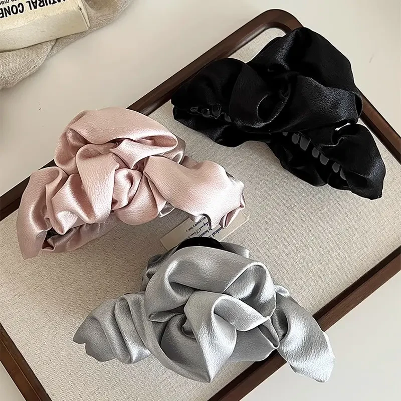 闪光褶皱小抓夹气质网红发夹女国潮时尚头饰简约发卡韩式温柔发抓