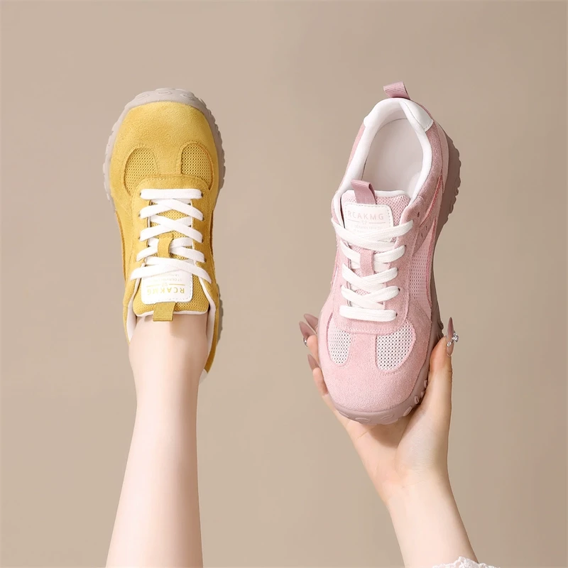 复古网面德训鞋女2025新款夏季平底轻便不累脚女鞋阿甘运动休闲鞋