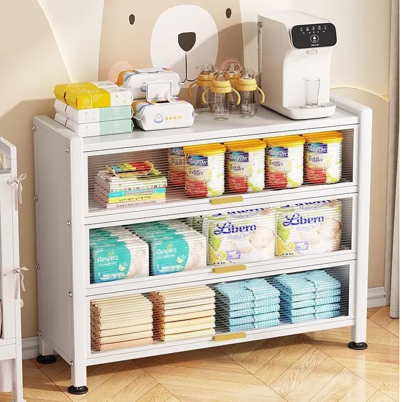 环保宝宝用品收纳柜多功能婴儿喂养台多层落地置物架大容量储物柜