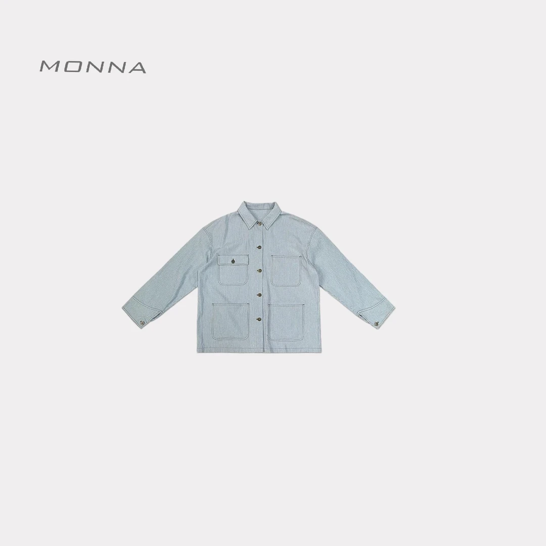 cici  条纹夹克 春夏女装"夏天可以穿”超薄翻领夹克外套 YLM00891