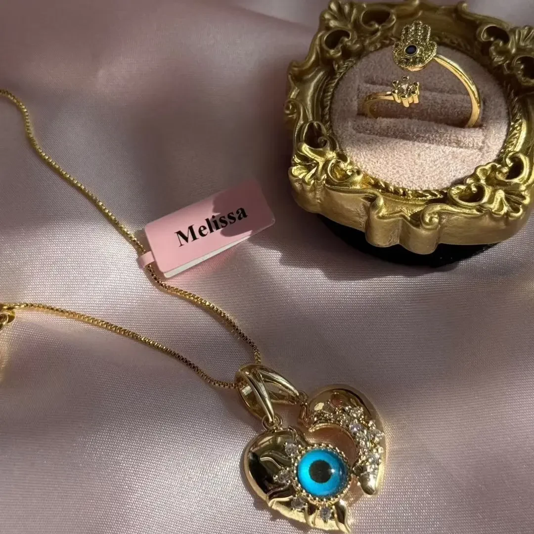 铜合金锆石项链 koz爱心铜合金锆石 小众设计感气质锁骨链