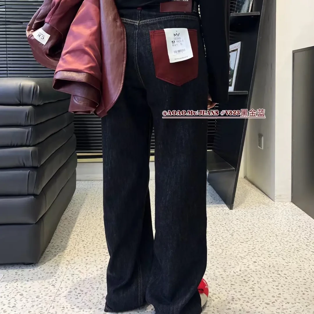 高腰阔腿垂感直筒牛仔裤女春秋季宽松时尚百搭小个子拖地裤