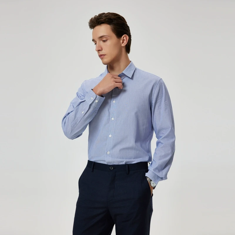 【新疆棉】SCOFIELD男士新款春季条纹商务通勤简约长袖衬衫