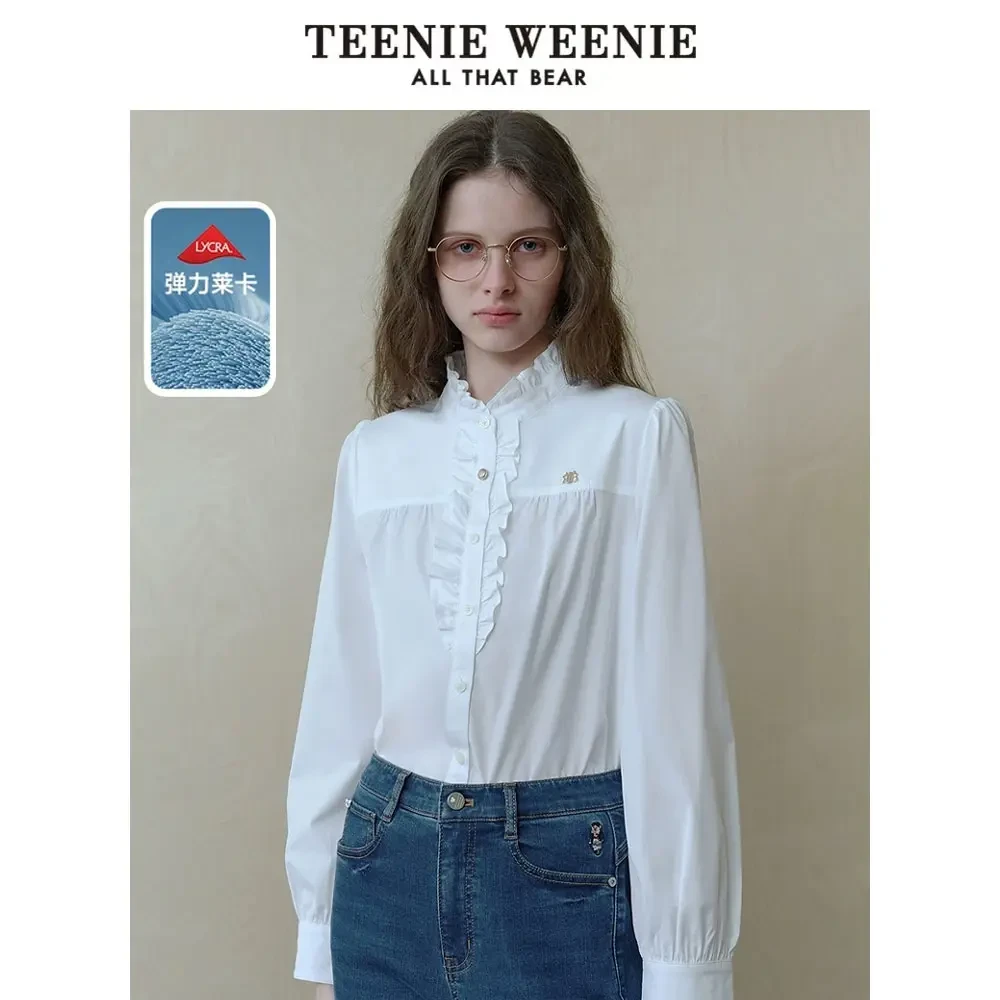 TeenieWeenie小熊衬衫25年木耳边长袖TTYA251205W