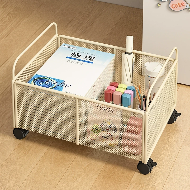 书包置物架学生书箱高中生教室可移动装书神器带滑轮大容量储物箱