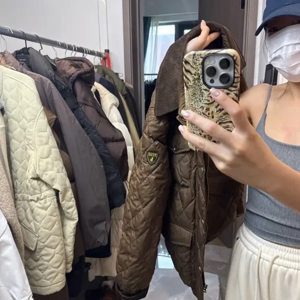 菱形格宽松翻领棉服夹克外套冬季男女通用