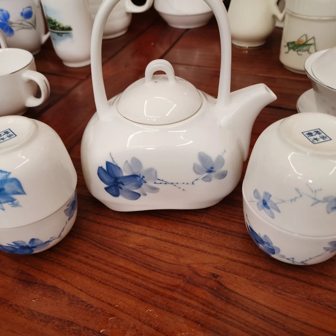 <山东省壶慧姐家＞图片款手绘青花釉下彩复古陶瓷具五头1-4