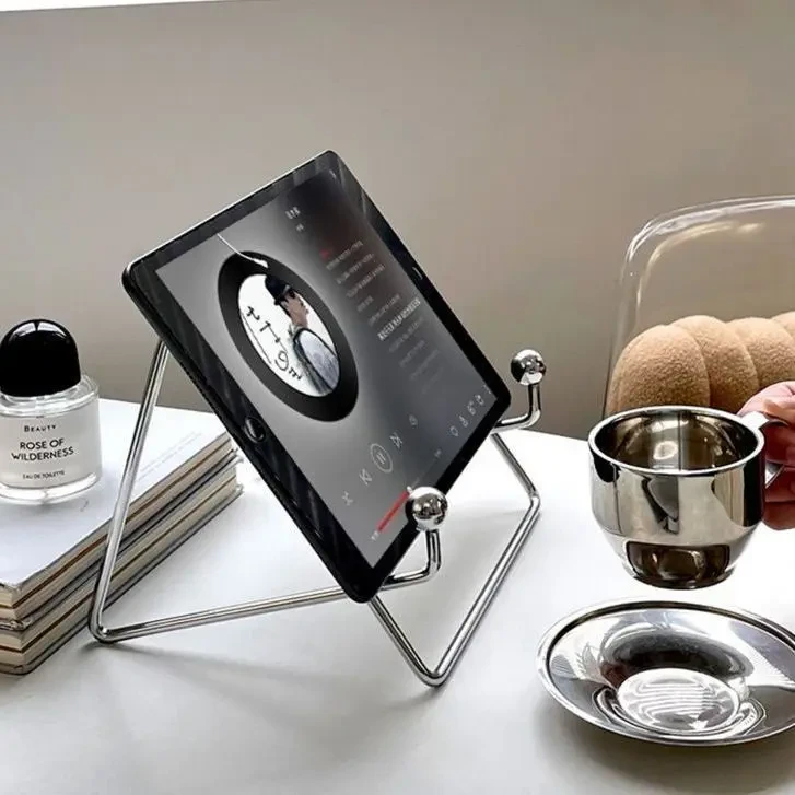 ins风金属平板支架ipad桌面懒人支撑架铁艺学习架子便携阅读架