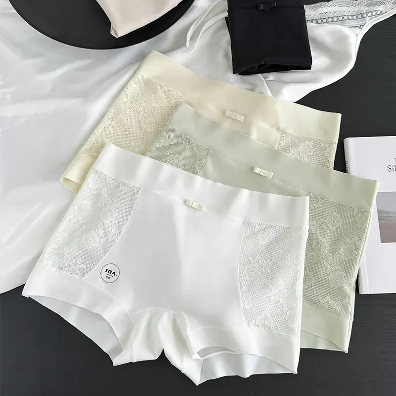 中高腰性感女平角内裤蕾丝无痕女士平角裤内裤少女提臀夏季超薄