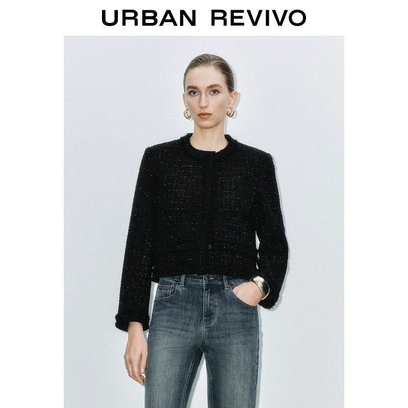 UR2025春季新品女装欧若风摩登小香玛德琳粗花呢外套UWG150009