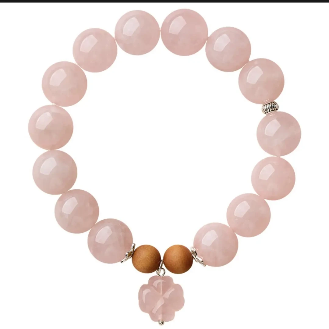 天然水晶手链马粉粉水晶女招桃花转运珠手串女生闺蜜小众精致礼物