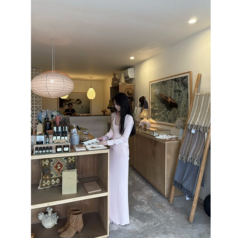 常存CUN BLVD 春夏冰麻针织开衫+吊带裙