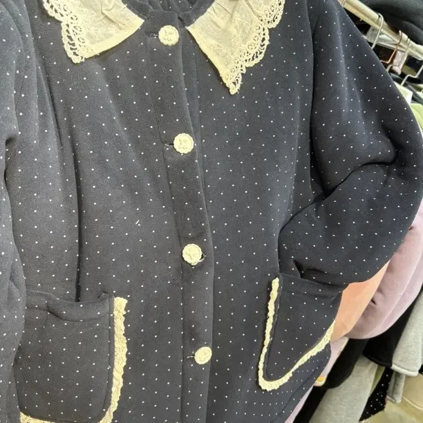 三层夹棉加厚娃娃领花边领口冬季可外穿保暖家居服套装