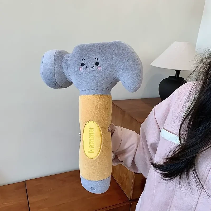 创意可爱榔扳手锤子毛绒玩具公仔工具玩偶按摩捶搞怪沙雕男生D432