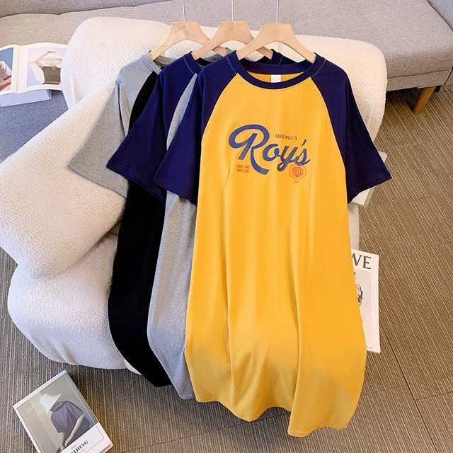 棉插肩袖男士中长款睡裙夏季短袖一体式睡袍棉韩版宽松家居服