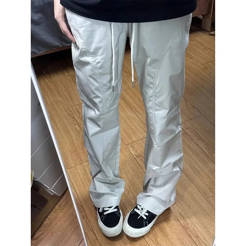 cleanfit斜切冰丝速干休闲裤男夏季美式潮牌高级感情侣百搭直筒裤