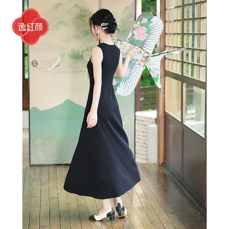 上海逸红颜梓舒2025年夏季新款单层弹力针织透气修身舒适吊带裙女