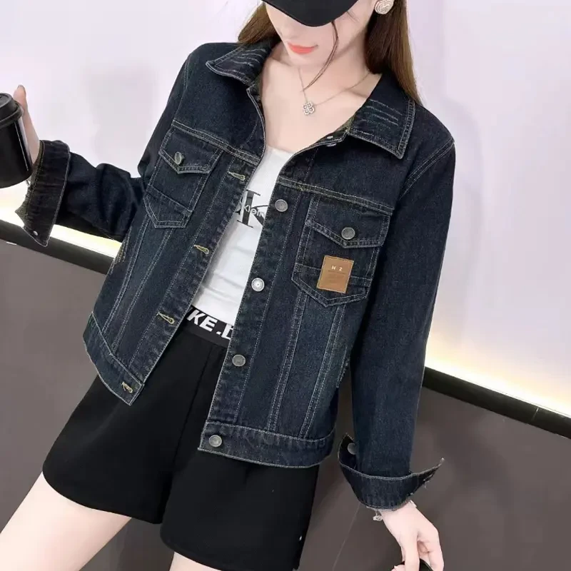 复古牛仔短外套女2024秋季新款宽松休闲减龄百搭小个子夹克上衣潮