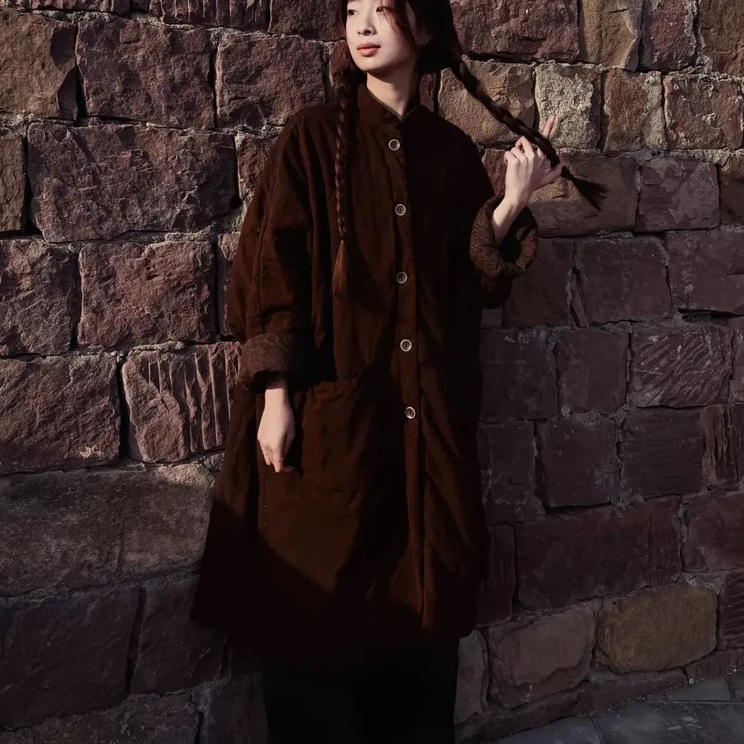 樆木冬季长款立领棉服