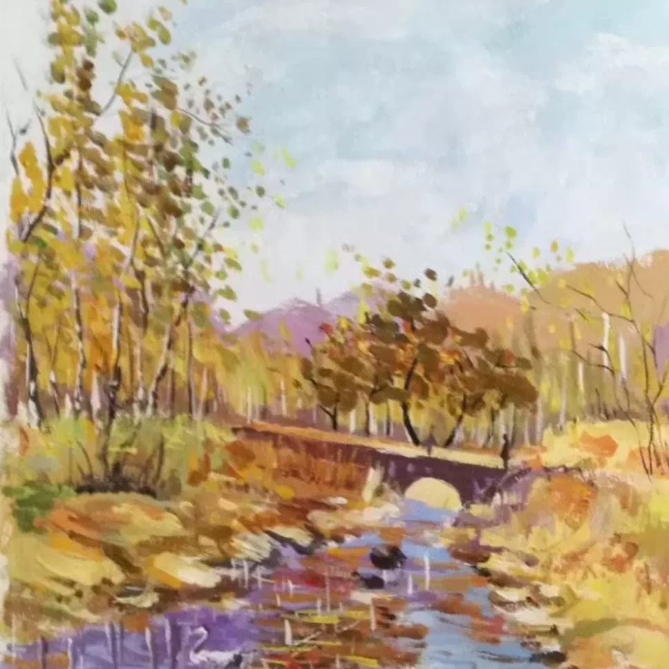 古镇色彩静物手绘素描丙烯代画彩铅风景画油画代画手绘水彩画定制