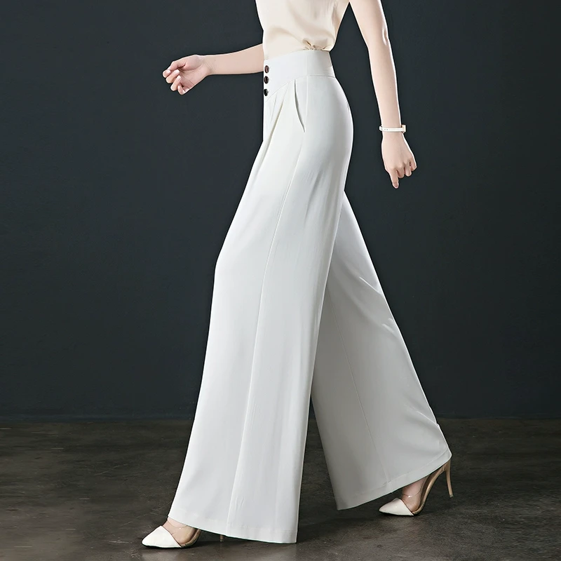 薄款雪纺阔腿裤宽松慵懒风大脚甩裤休闲女裤子夏季独特超好看长裤
