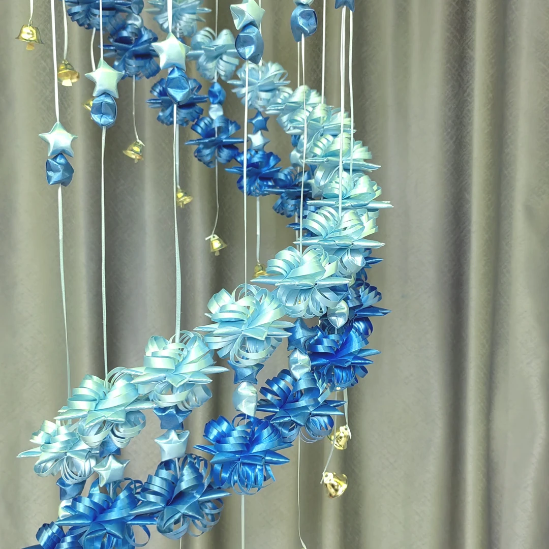 手工彩带风铃成品家居挂饰可定制直径28厘米长约1.5米