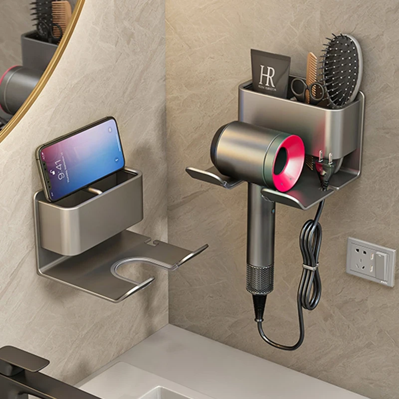 卫生间电吹风机置物架免打孔壁挂式支架风筒架浴室收纳挂架神器