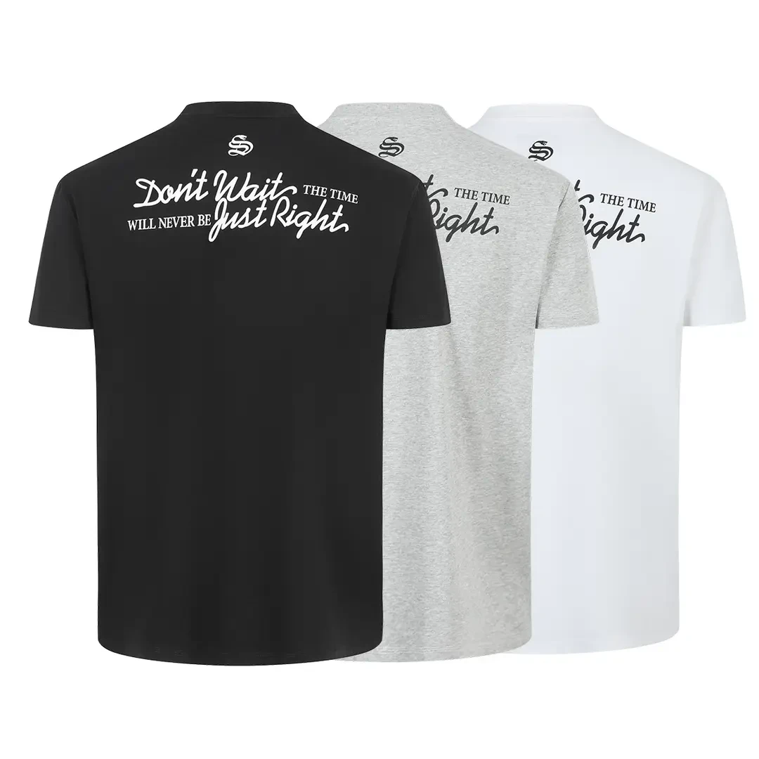 夏季修身短袖男生圆领上衣服美式高街痞帅健身休闲T恤一半故事