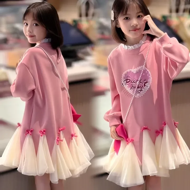 女童春秋韩版卫衣裙子2025新款儿童洋气时髦连衣裙女孩春季公主裙