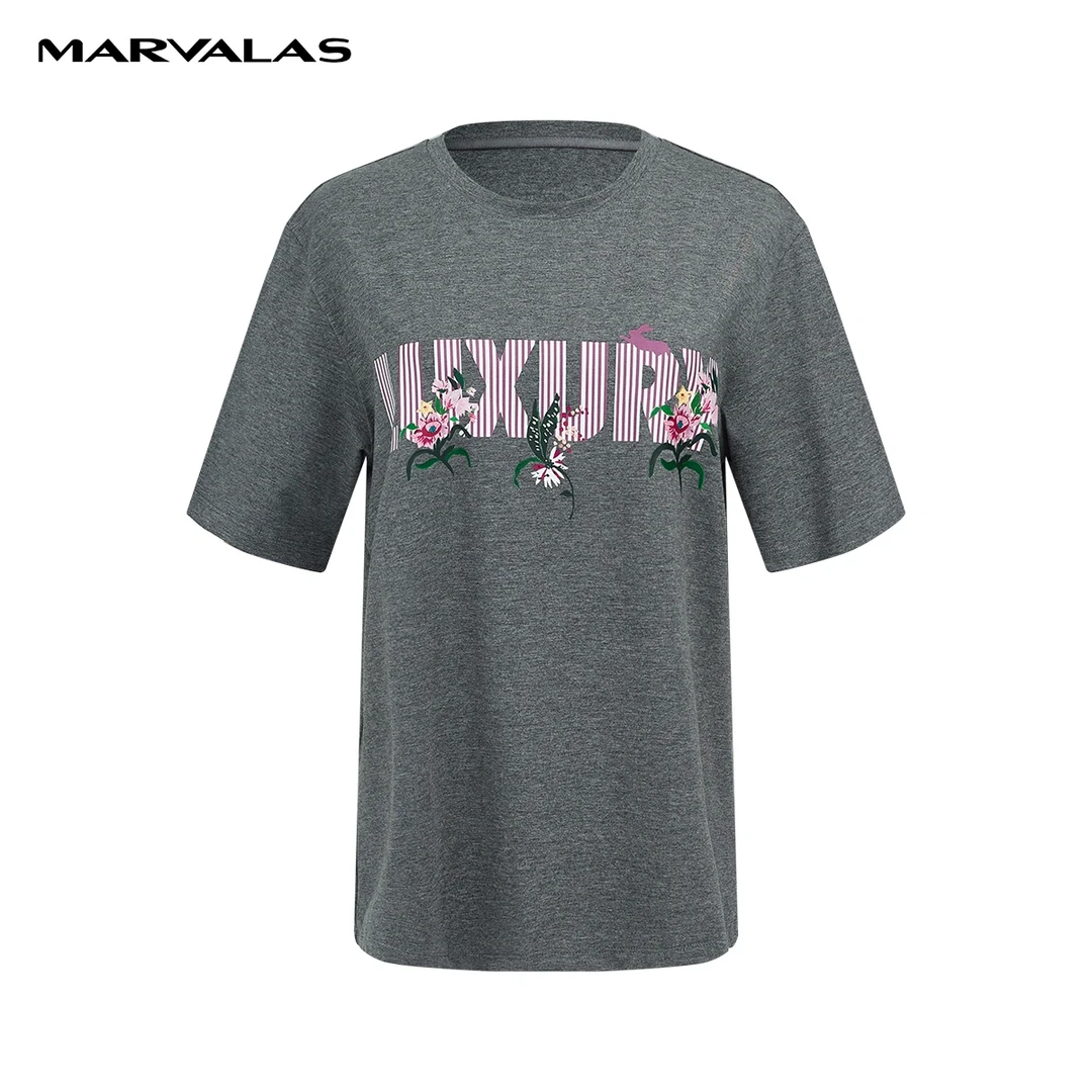 【婷婷专属】曼德诗字母印花T恤2023春季新款休闲短袖设计感上衣