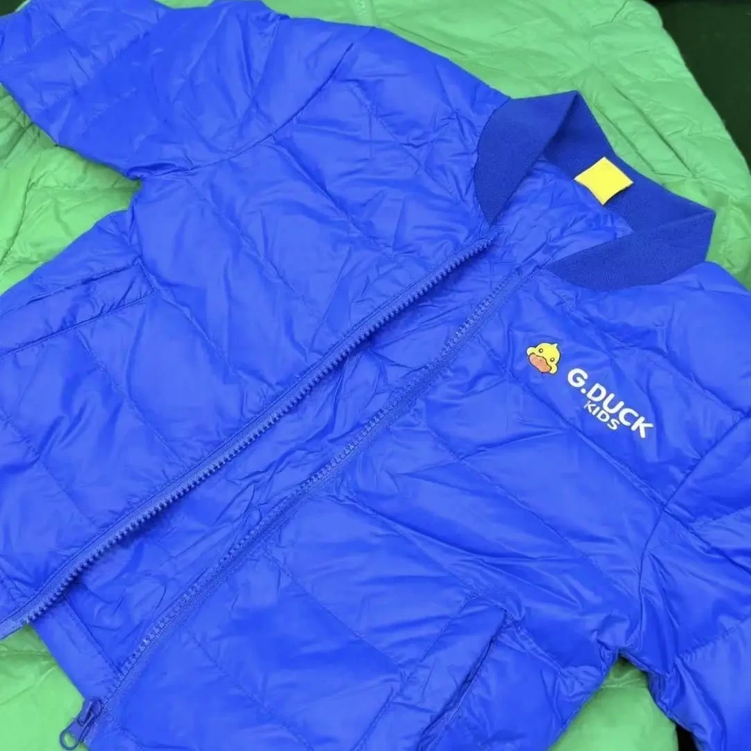 小 黄鸭轻薄款白鸭绒男女童保暖双面穿休闲童装外套秋冬季