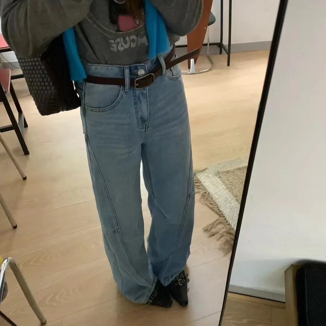 秋冬磨毛加厚新款松弛感百搭显瘦牛仔裤