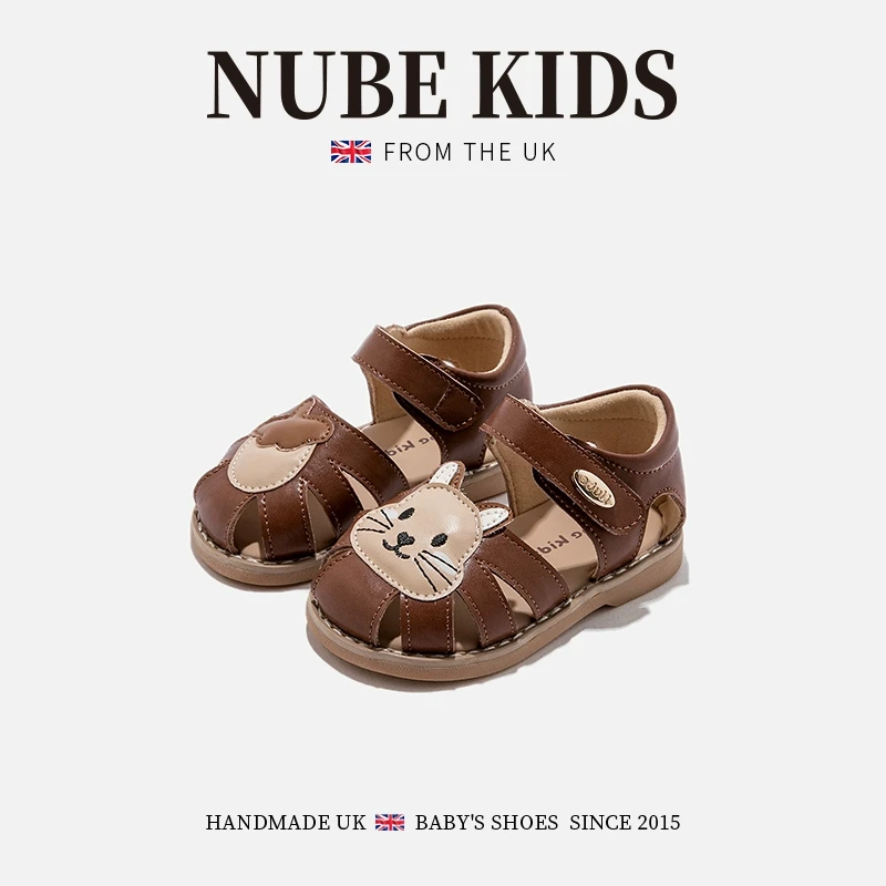 真皮英国NUBEKIDS童鞋宝宝凉鞋新款包头软底沙滩鞋卡通可爱学步鞋