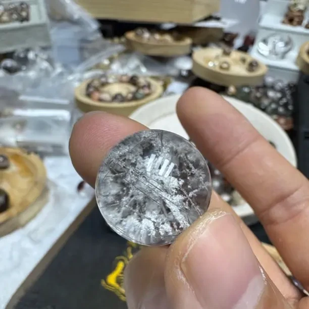 天然蓝幽灵雪霜发水晶DIY专拍链接定制