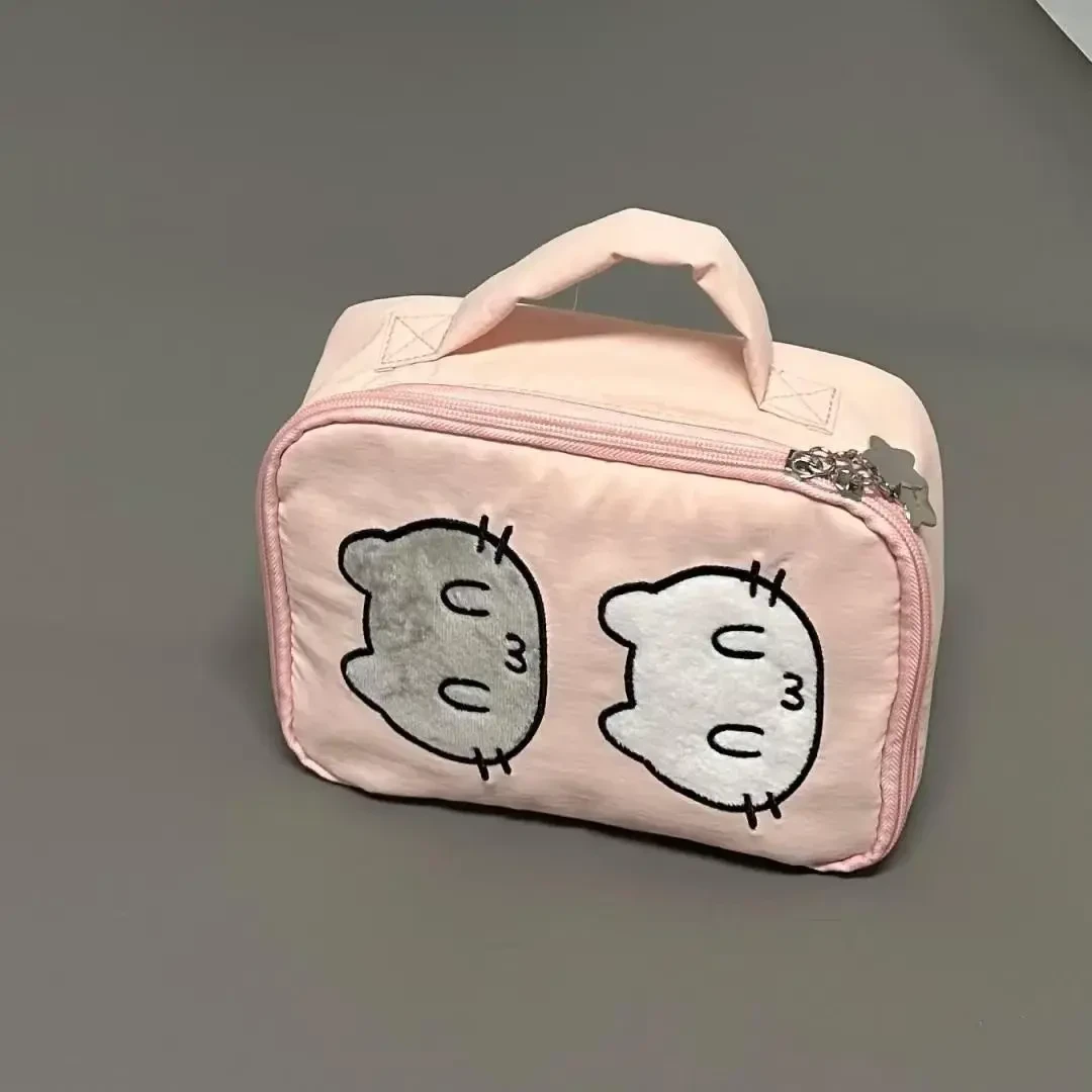 2025新款化妆包二次元开心猫猫粉色手帐便携卡通收纳洗漱包整理包