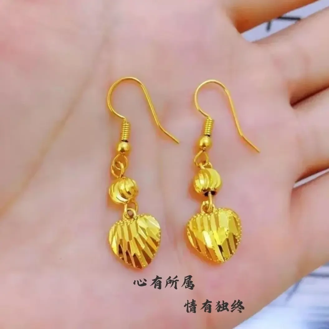 合金耳饰 首饰饰品长款耳环（金色爱心耳钩）时尚气质百搭新款耳饰
