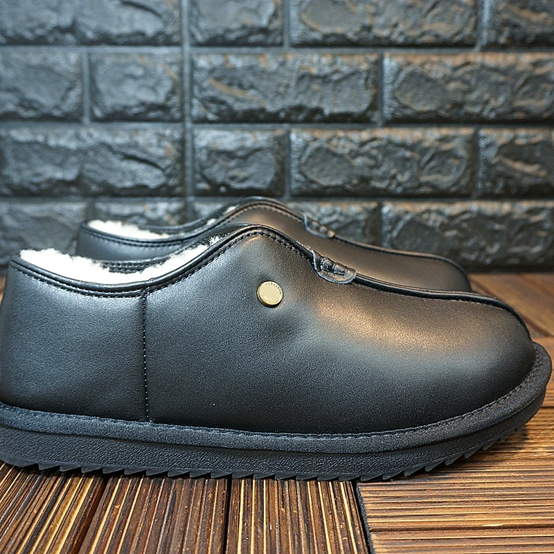 新款冬季真皮套脚懒人鞋情侣款 一脚蹬豆豆鞋30-17