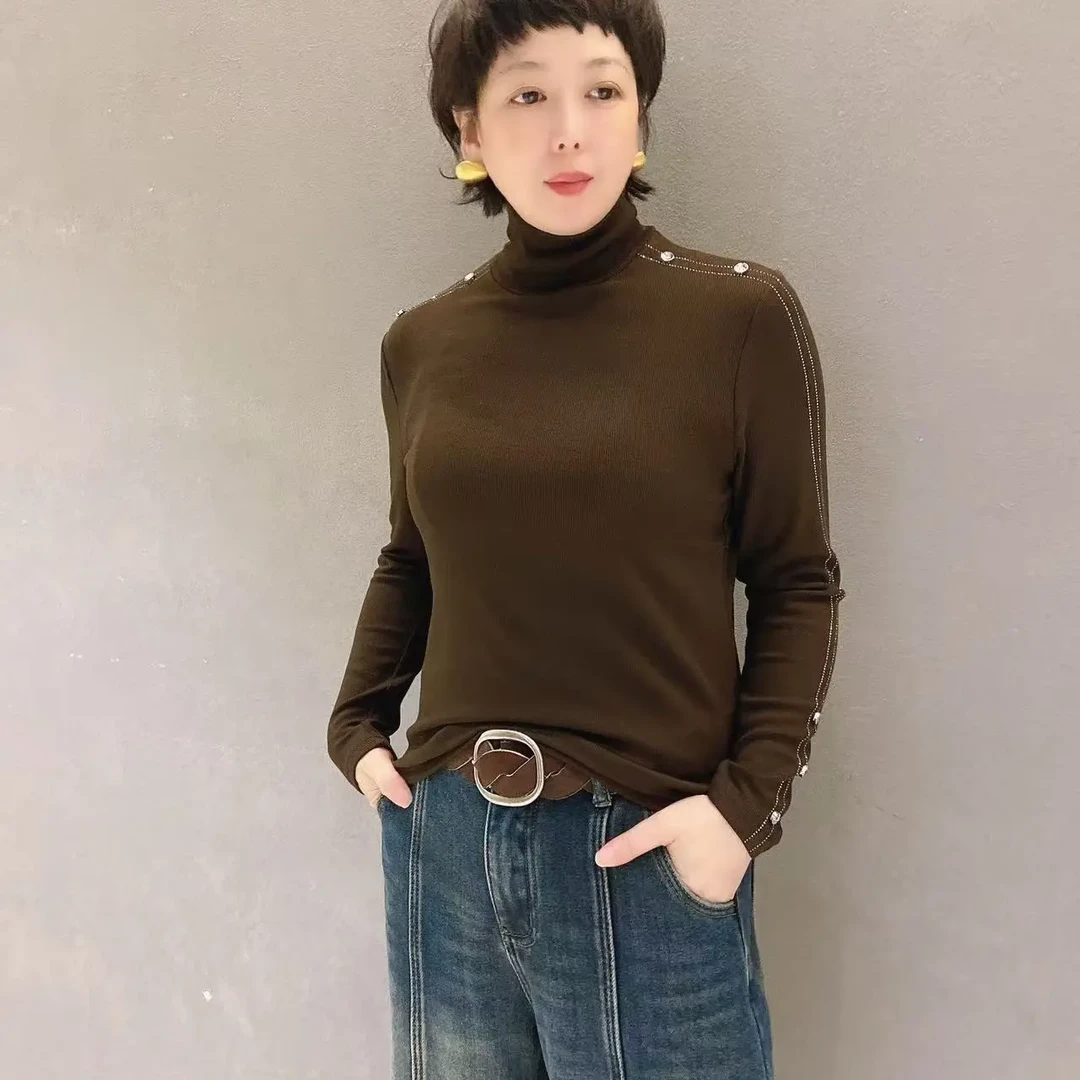 金姐推荐新款冬季高领显瘦内搭长袖打底上衣加绒打底衫8862