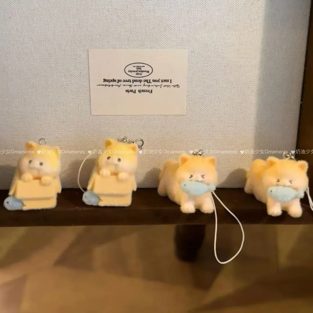 小猫吃鱼新款吃鱼手机链可爱钥匙扣少女学生包包挂件情侣闺蜜礼物