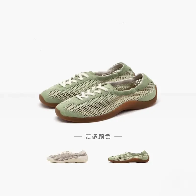 足下工业~鞋子女ins潮牌百搭夏季时尚运动网面镂空休闲鞋德训鞋女